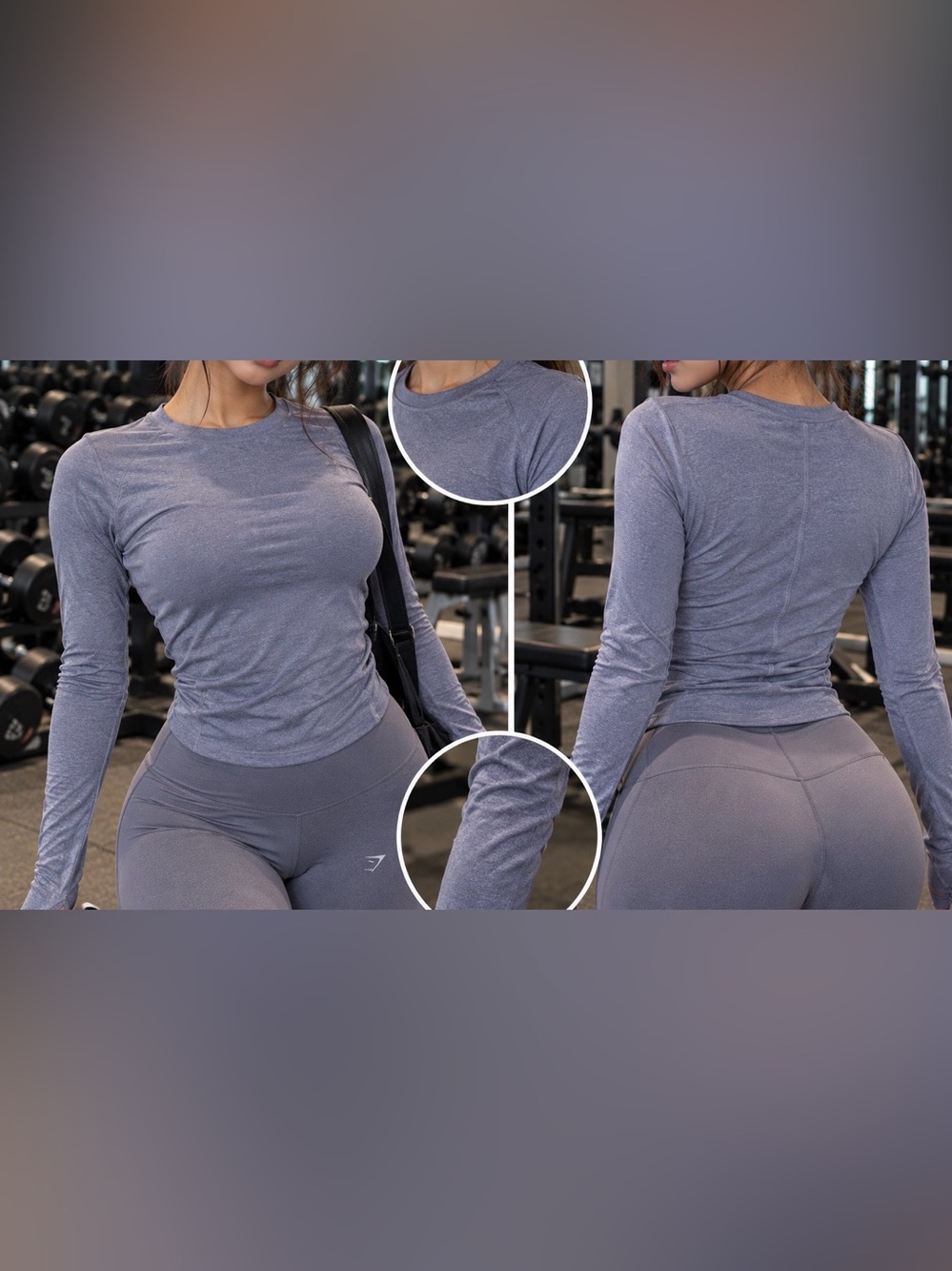 Women’s Long-Sleeve Scoop Neck Top - Light Lavender